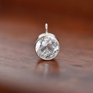 Image of Himalaya 'Herkimer' Diamond Quartz x mixed color Tourmaline strings round cut silver necklace no.4