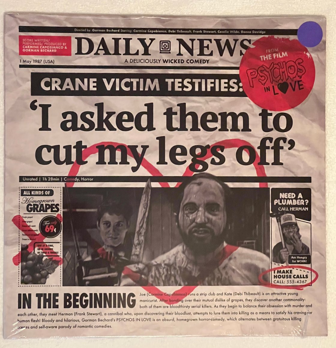 Image of Psychos in Love soundtrack on 12" vinyl LP