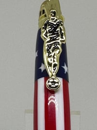 Image 2 of HAND MADE SOCCER TWIST PEN WITH USA FLAG Body