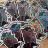 eat fritters not critters glitter sticker