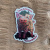 eat fritters not critters glitter sticker