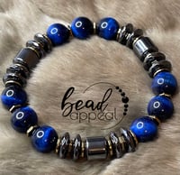 Royal Blue Tiger Eye and Hematite