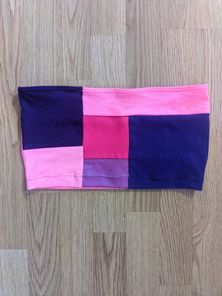 Image of Medium Pinks n Purps Patchwork Tube Crop