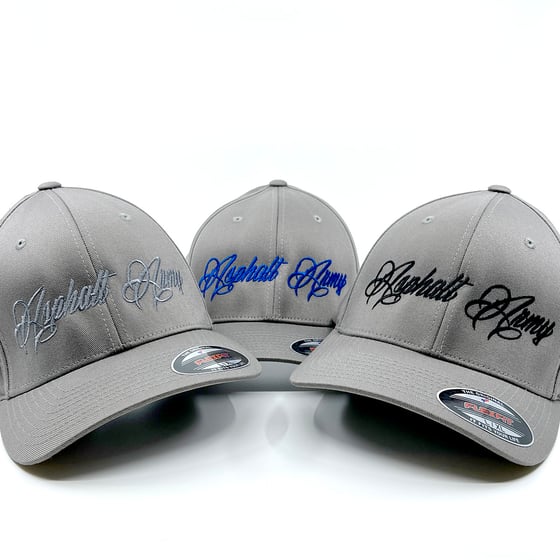 Image of Gray FlexFit Hats-Various Thread Colors