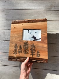 Image of Walnut Slab Frame with Winter Trees