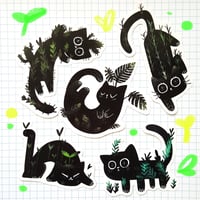 Image 1 of Plant Cat Stickers