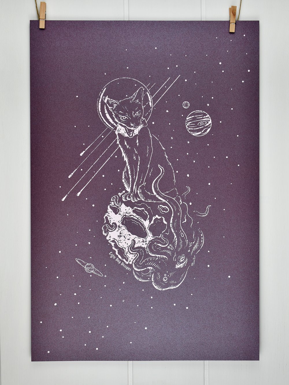 Pete the Catstronaut 12x18 Screen Print