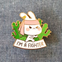 Image 3 of Fighter Bunny Enamel Pin