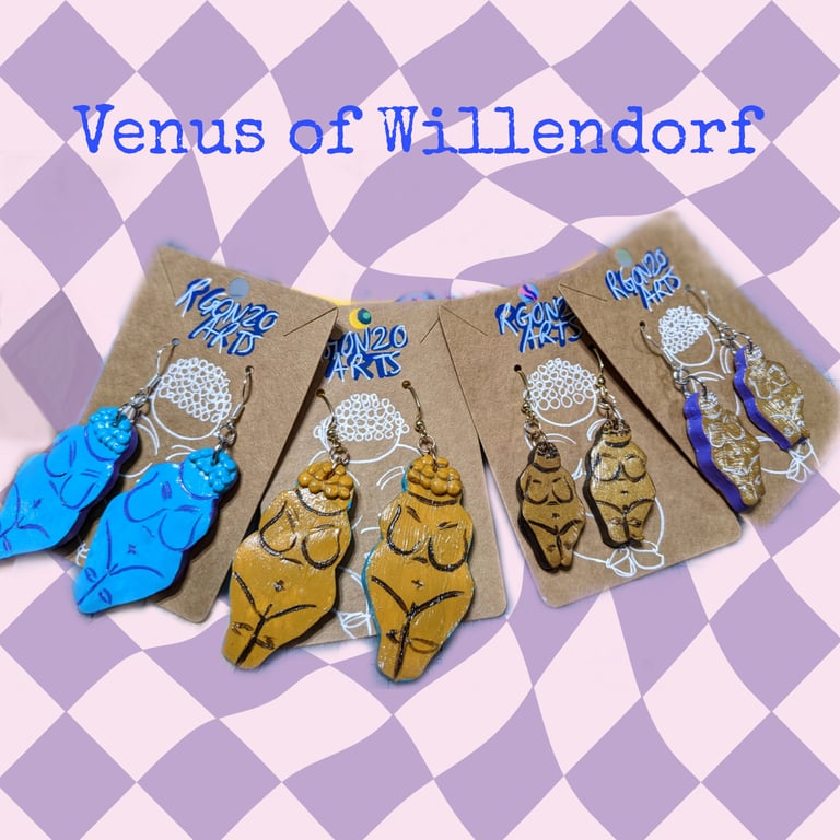 Venus of Willendorf Clay Earrings (MADE TO ORDER)