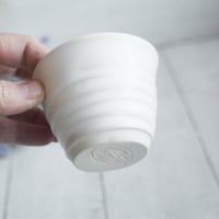 Image 4 of Simple Matte White Match Striker Cup, Handcrafted Stoneware Shot Glass, Made in USA