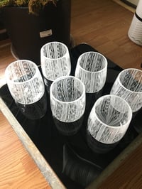 Image 1 of Wedding Bride & Groom Tumbler Drinking Glass / white twisted white stripes