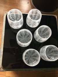 Image 2 of Wedding Bride & Groom Tumbler Drinking Glass / white twisted white stripes