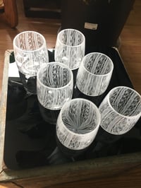 Image 3 of Wedding Bride & Groom Tumbler Drinking Glass / white twisted white stripes