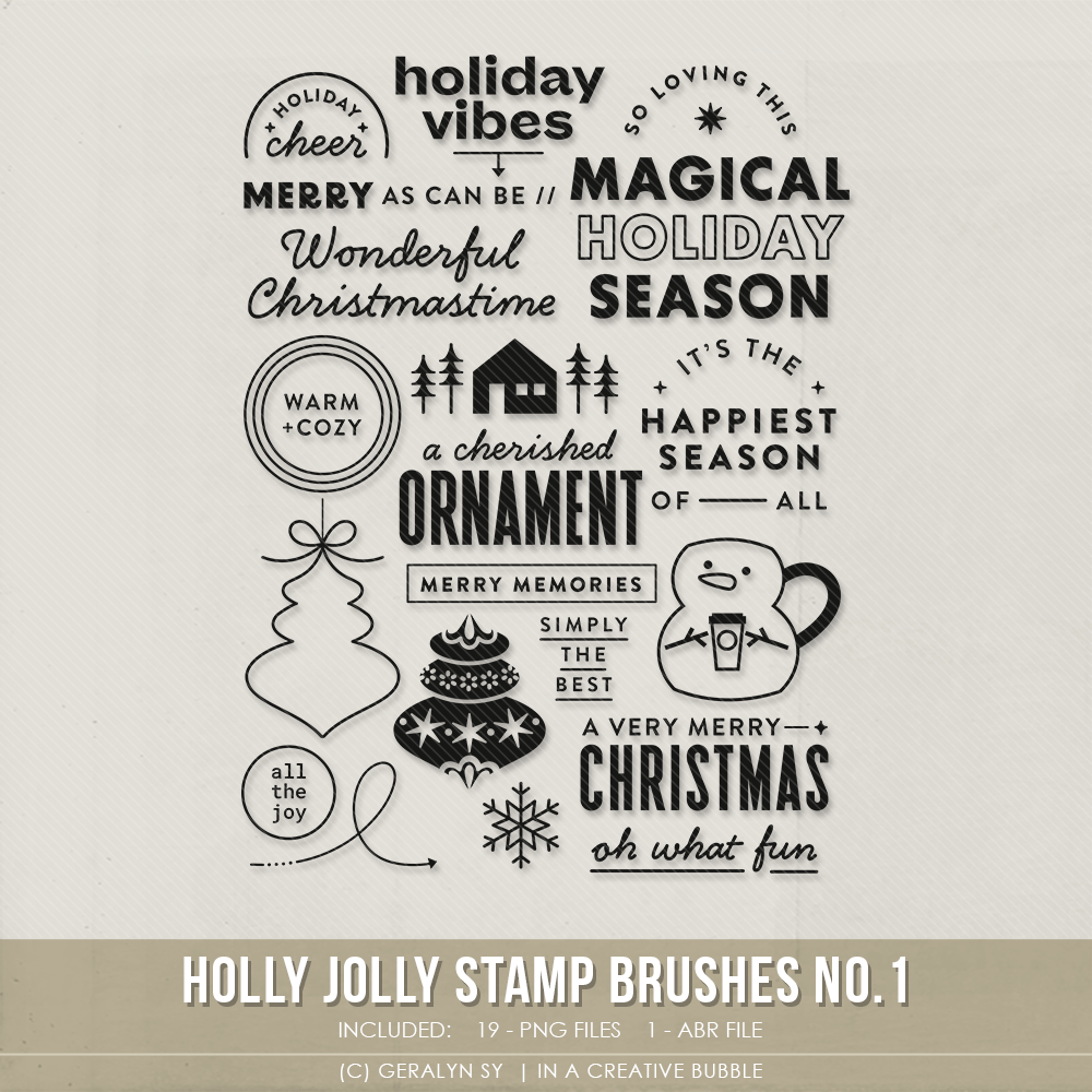 Image of Holly Jolly Stamp Brushes No.1 (Digital)