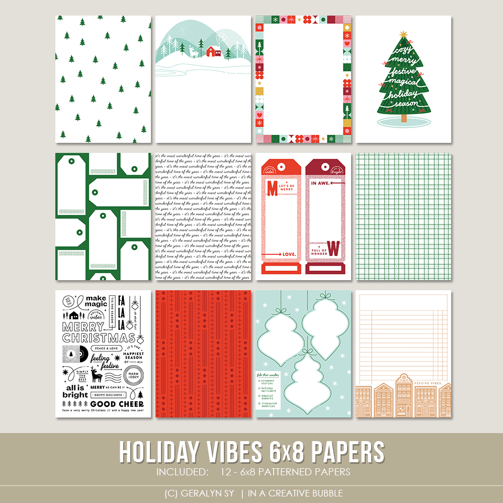 Holiday Vibes 6x8 Papers (Digital)