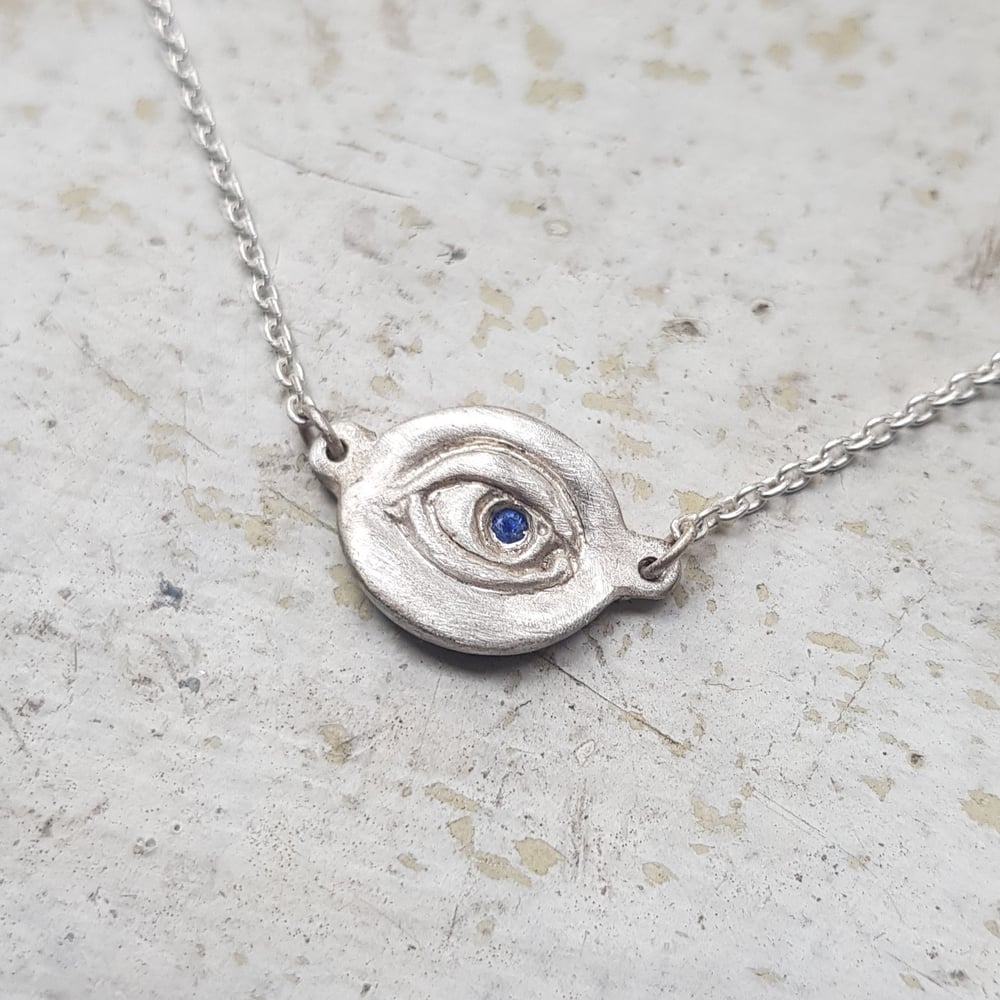 Image of  Not-So-Evil Eye Sapphire choker necklace