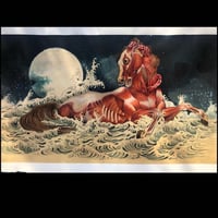 Image 1 of SKINNED HORSE - CHEVAL ÉCORCHÉ -ORIGINAL PAINTING