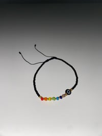 Image 1 of Black evil eye bracelet🌈