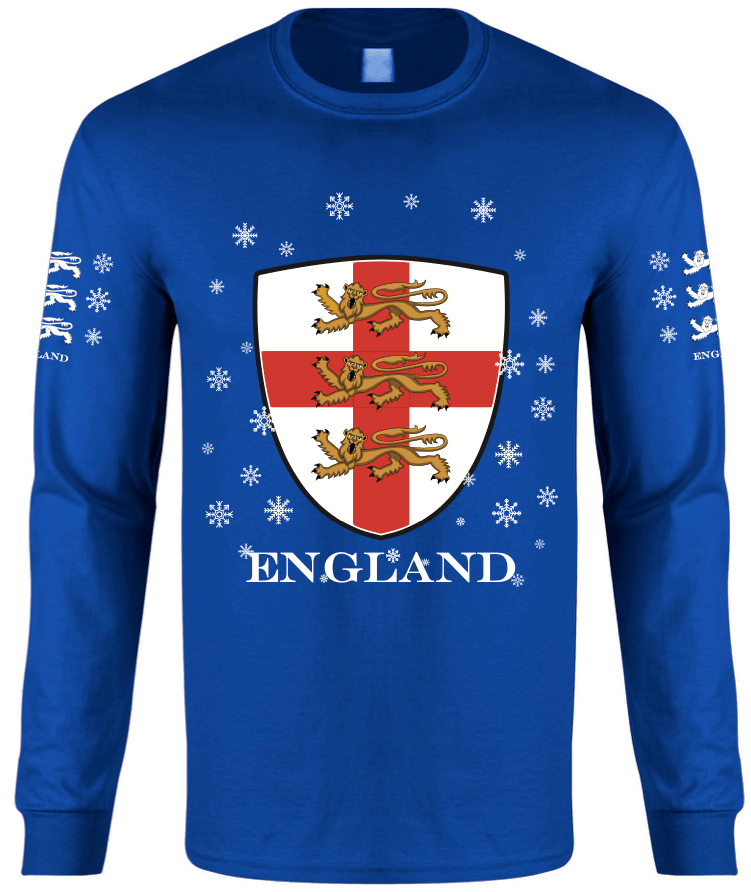 Blue England Christmas Jumper
