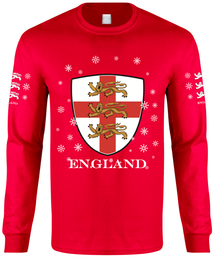 Red England Christmas Jumper