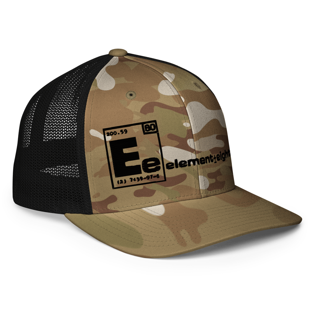 E80 Puff Logo Camo Closed-back trucker cap