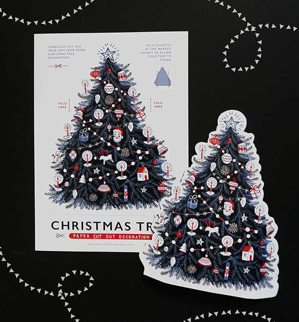 Image of Christmas Tree and Wreath Cut Out Decoration Set