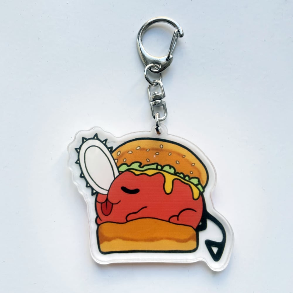 Chainsaw Man Pochita Acrylic Keychain Hamburger