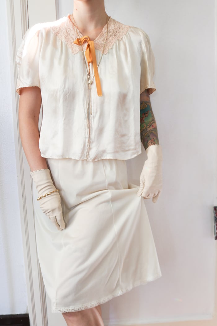 Vintage JCPenney Daydream Ivory Half Slip (Small)