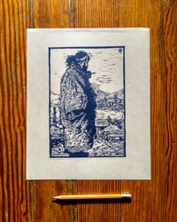 Image 1 of "Yamamoto's Schoonerman", linocut on paper