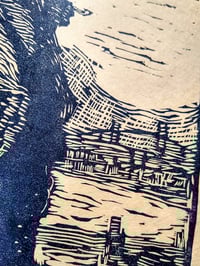 Image 3 of "Yamamoto's Schoonerman", linocut on paper