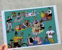 CANS IN THE PARK A4 print 