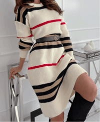 Image 1 of Avalon Striped Knitted Midi Dress