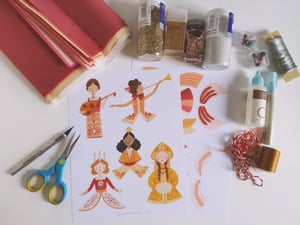 Image of Festive Ladies Printable Craft Project