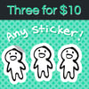 Three Stickers for $10