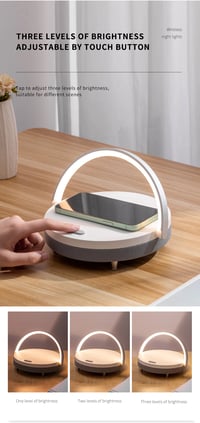Music Bedside Lamp with Wireless Charger