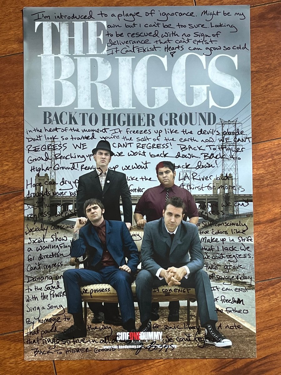 The Briggs Hand written Lyrics My Own Enemy On Poster