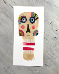 Image 2 of Trippy Skull 4 x 8 signed collage print
