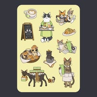 Vinyl Sticker Set: Cat Cafe