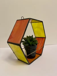 Image 2 of Hex Plant Holder in Orange