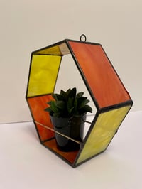 Image 3 of Hex Plant Holder in Orange