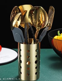Image 1 of Gold Cooking Utensil Set 