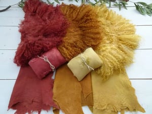 Image of 2 pc felted sets (Cranberry / Dusty Pumpkin / Autumn Yellow