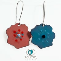 Image 4 of Medium Double Sided Poppy earrings 