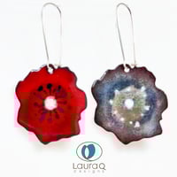 Image 5 of Medium Double Sided Poppy earrings 
