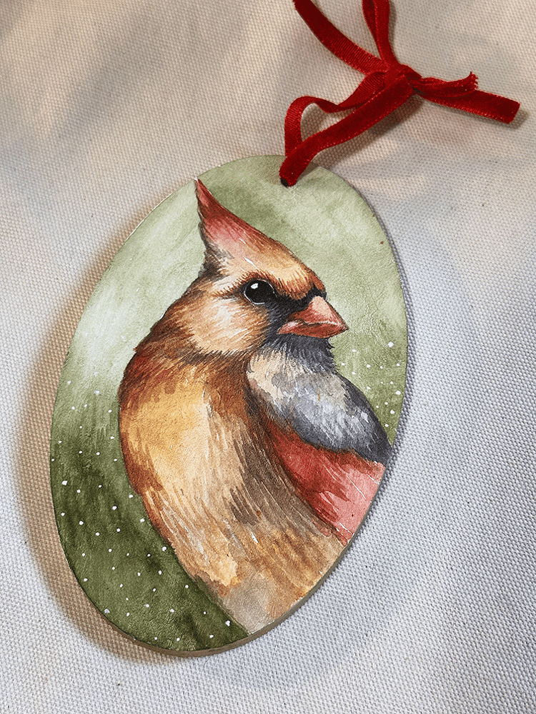 Image of 'Christmas Warmth' – Hand-painted heirloom ornament