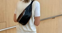Image 4 of Belt Bag in Black + Tan