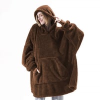 BROWN BLANKET HOODIE