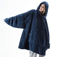 NAVY BLUE BLANKET HOODIE 
