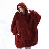 WINE RED HOODIE BLANKET 