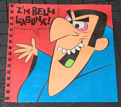 Image of BELLI LAGUNA from TV's THE FUNNY COMPANY 8x8 SKETCHBOOK ORIGINAL ART!